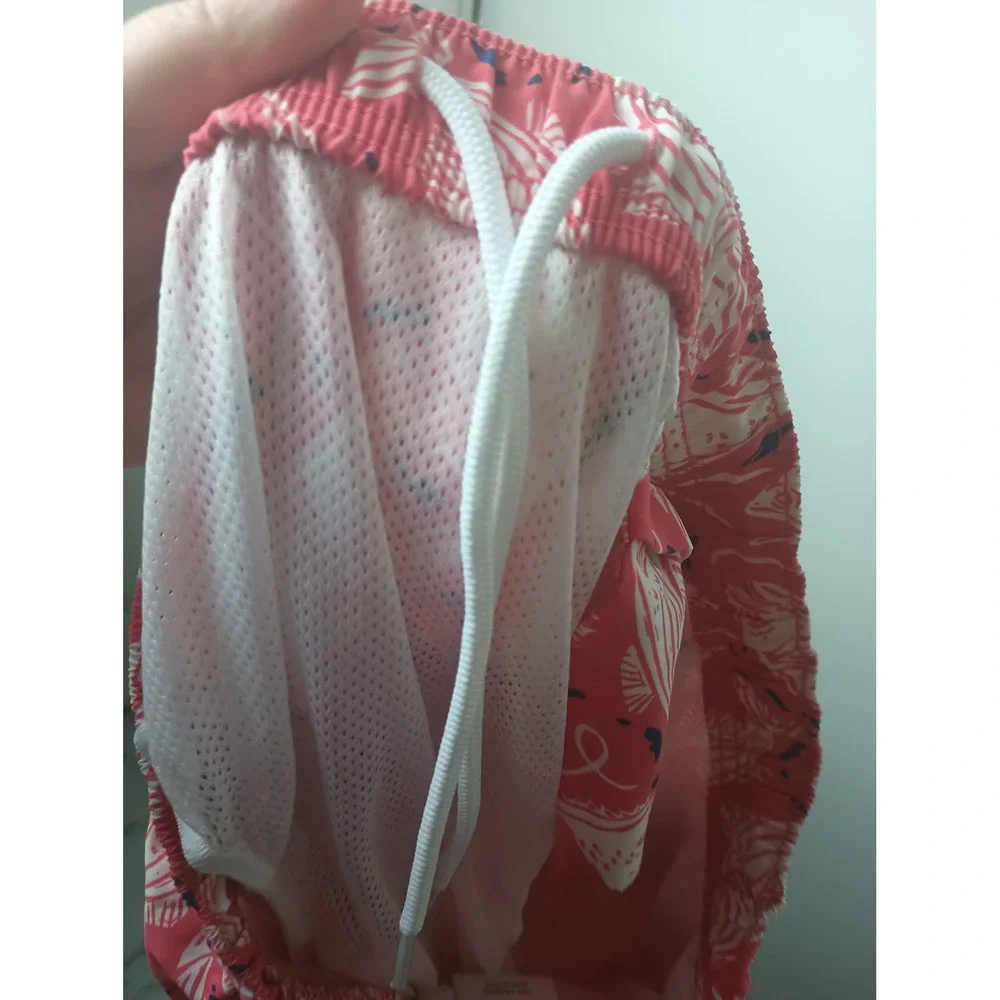 Vineyard Vines Mens Pink White Fish Print Swim Trunks Board Shorts Mesh Lined‎ M